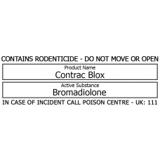 Bait Station Warning Label - Contrac Blox