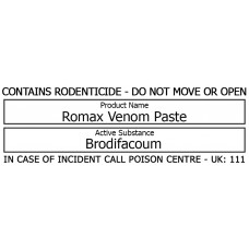 Bait Station Warning Label - Romax Venom
