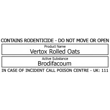 Bait Station Warning Label - Vertox 